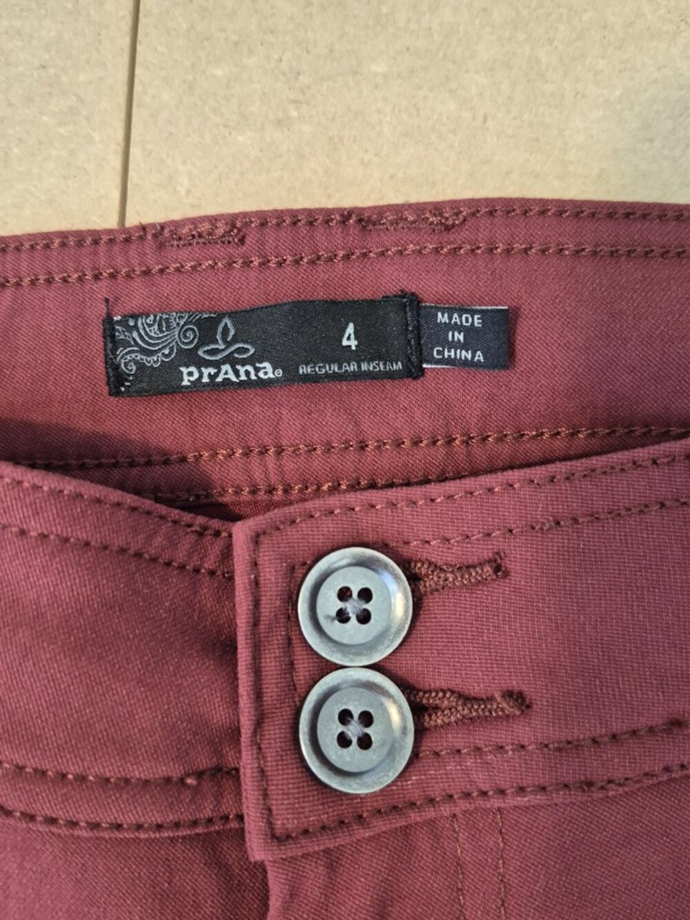 prAna Halle Pants Women’s 4 Regular Burgundy Stretch Zion Hiking Outdoor Bootcut - Picture 6 of 13